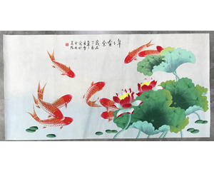 四尺整国画牡丹花《花开富贵》 _花鸟画现货_【凤林堂】广州装裱|字画