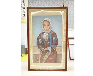 彩粉素描人像装裱画框 