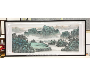大六尺山水画 国画装裱画框    