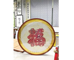 圆框 珠绣装裱画框     
