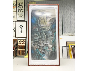 国画山水画 装裱画框  
