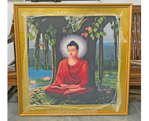 珠绣 装裱金色画框   