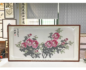 牡丹花 国画装裱画框   
