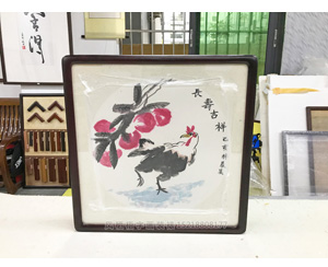 写意《公鸡图》画国装裱画框   