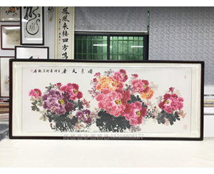 牡丹花 国色天香 书画裱框 